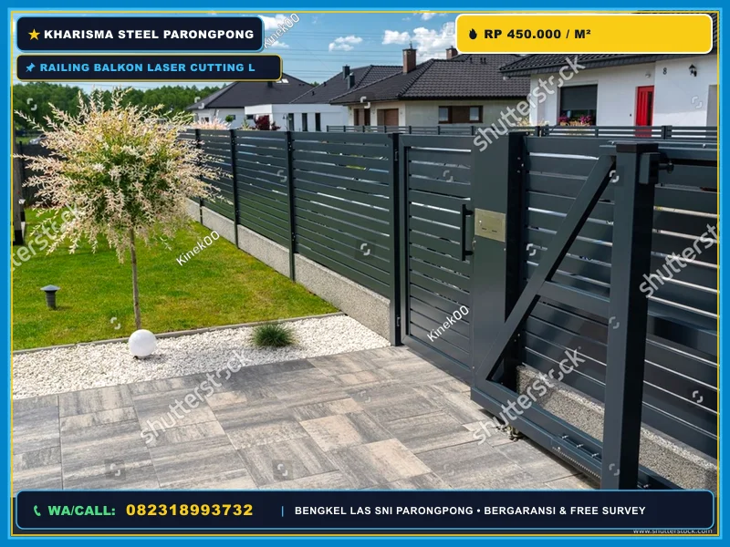 Detail pengelasan railing balkon besi laser cutting