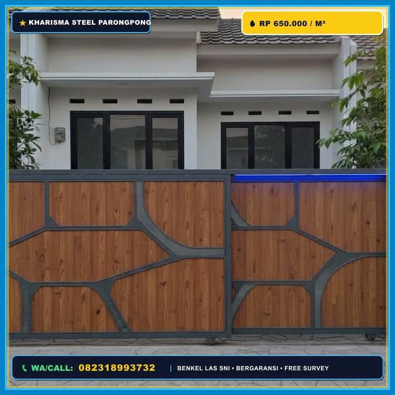 Pagar Lisplang Motif Kayu Minimalis