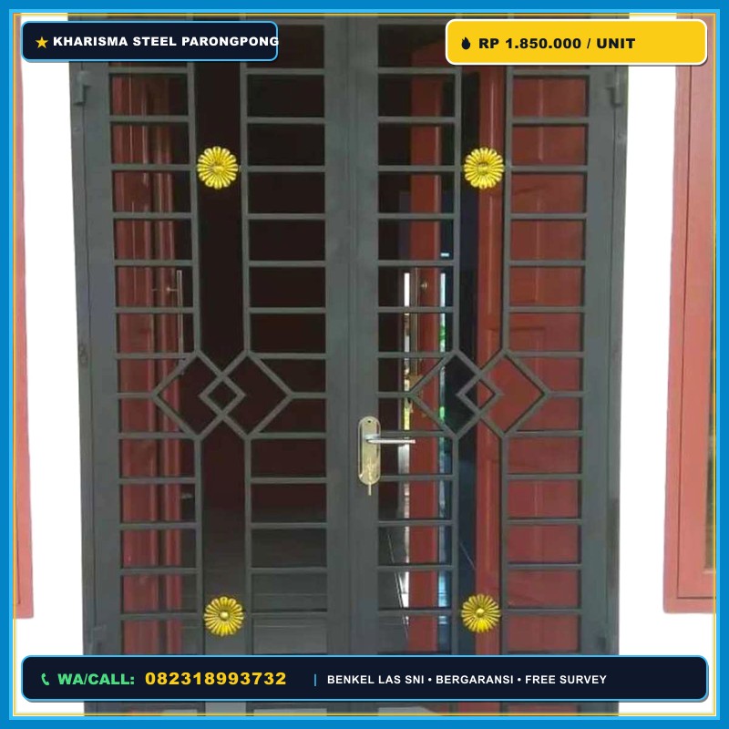 Teralis Besi Pintu Double Door Lembang