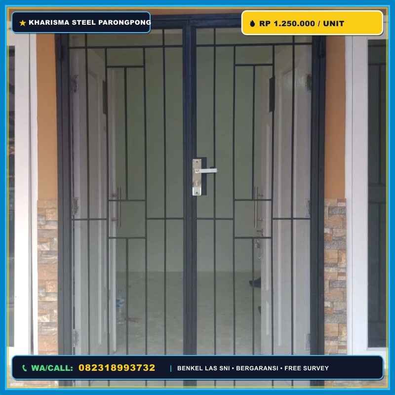 Trallis Besi Pintu Double Door Lembang